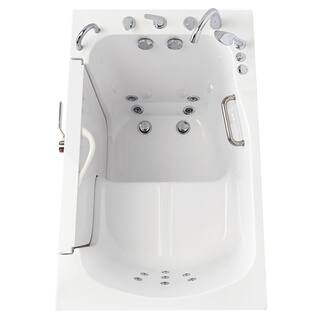 Ella TransferXXXL 55 in. x 36 in. Acrylic Walk-In Whirlpool Bathtub in White 5 Piece Fast Fill Faucet LHS 2 in. Dual Drain OLA3655H5PL