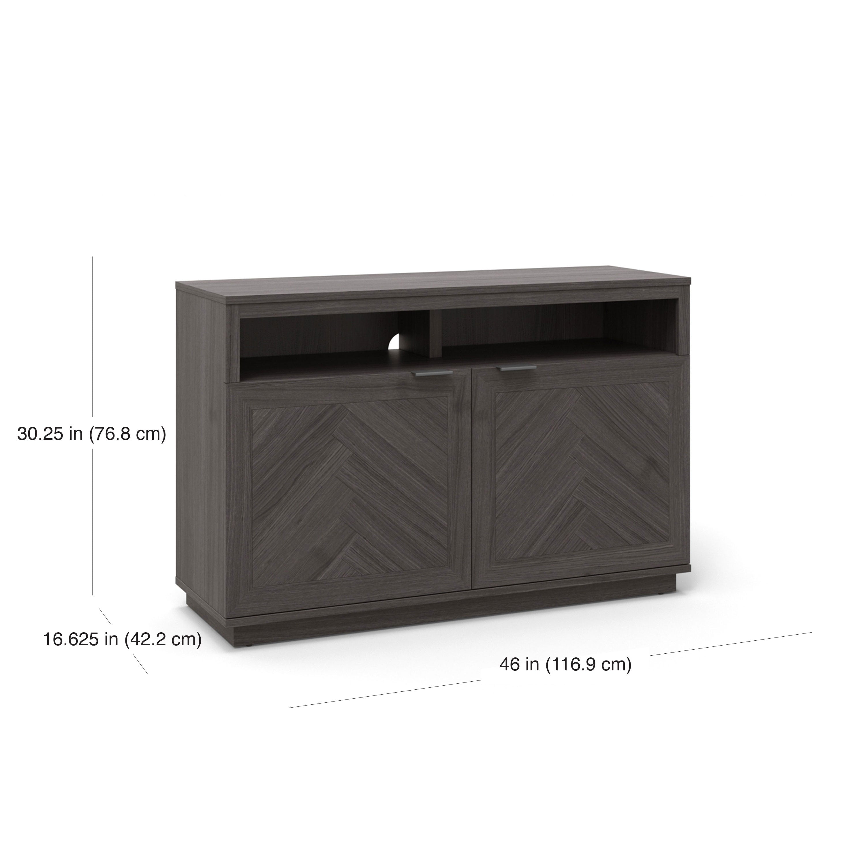 Better Homes & Gardens Herringbone TV Stand For TVs up to 55”, Gray