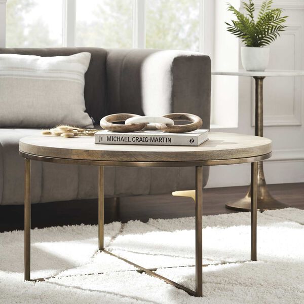 Liana Natural and Antique Brass Coffee Table