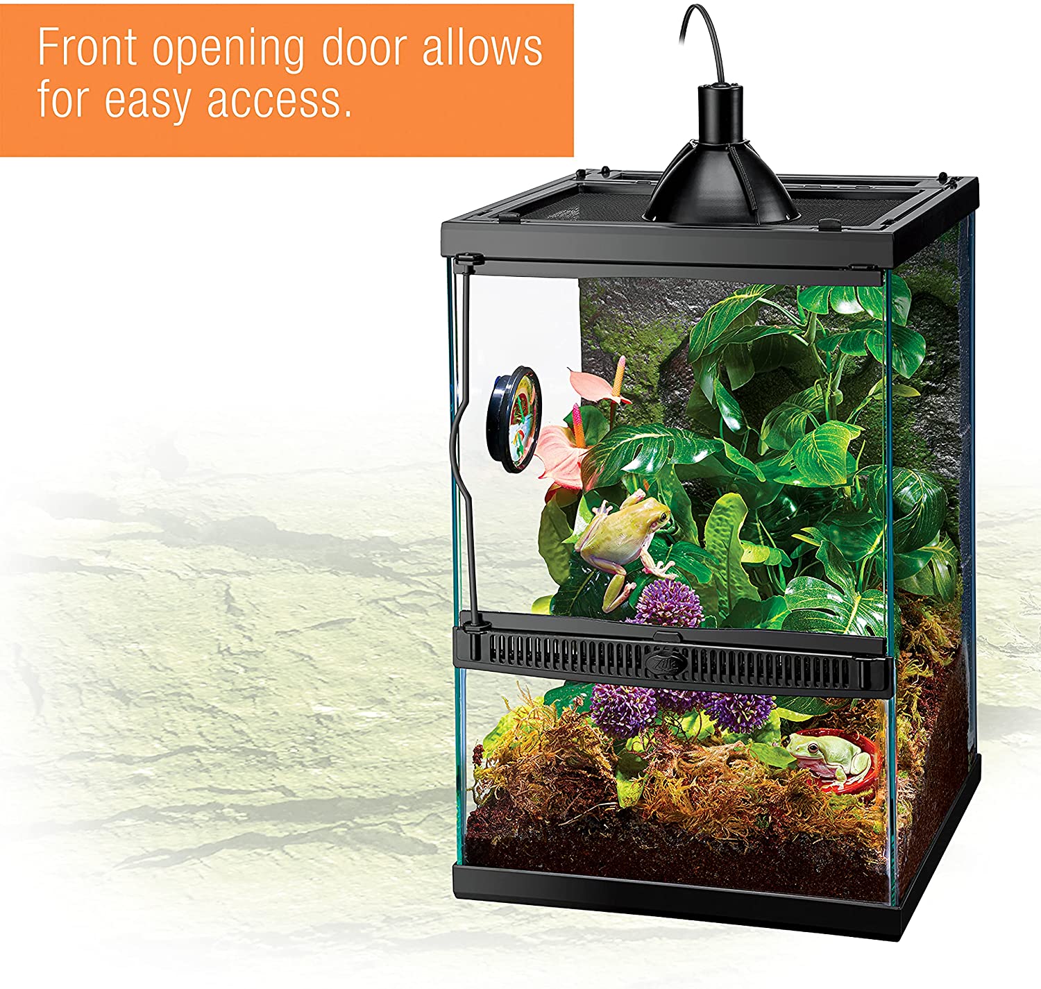 Zilla Tropical Vertical Habitat Starter Kit for Small Tree Dwelling Reptiles and Amphibians Like Geckos and Frogs