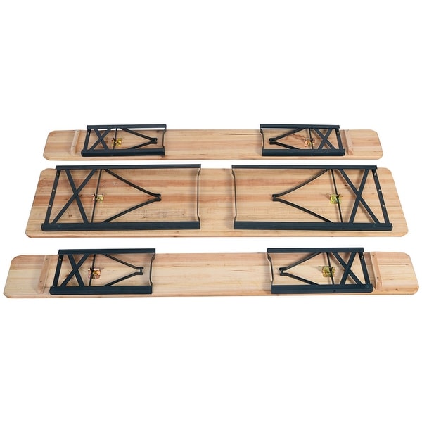 3Piece Folding Beer Table Wooden Portable Picnic Seating Set