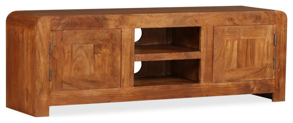 vidaXL TV Stand TV Unit Sideboard TV Console Solid Wood with Honey Finish   Rustic   Entertainment Centers And Tv Stands   by vidaXL LLC  Houzz