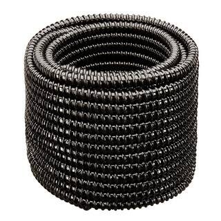 HYDROMAXX 1-14 in. Dia x 25 ft. UL Sizing Black Non Kink Corrugated Flexible PVC Pond Tubing 1202114025