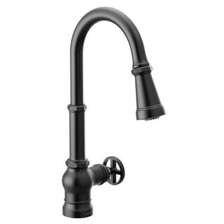 MOEN Paterson Single-Handle Bar Faucet with Pull-Down Sprayer and Power Boost in Matte Black S52003BL