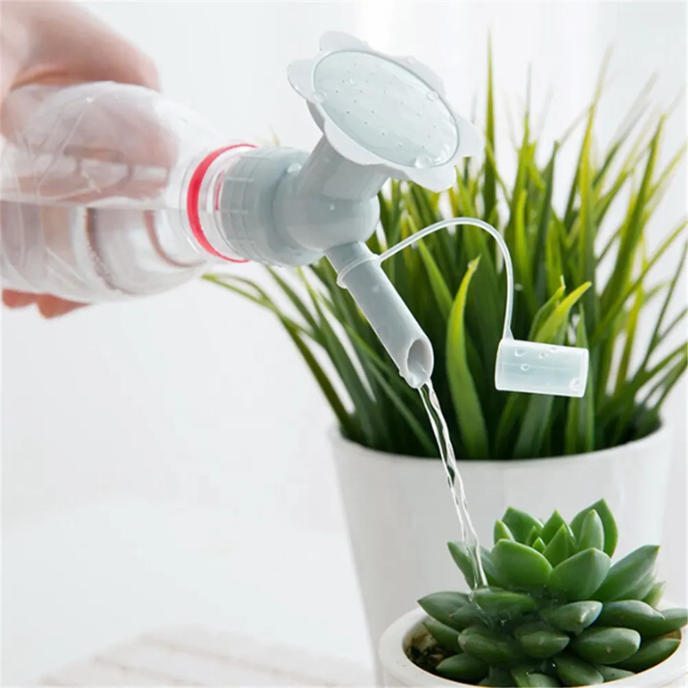 2 in 1 plastic nozzle  shower water bottle Office sprinkler Garden tool supplies Kettle sprinkler watering flowers  drink bottle