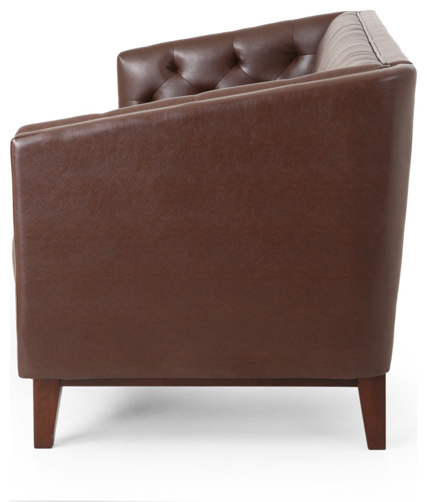 Elegant Sofa  Elegant Design With Button Tufted PU Leather Back   Contemporary   Sofas   by Decorn  Houzz