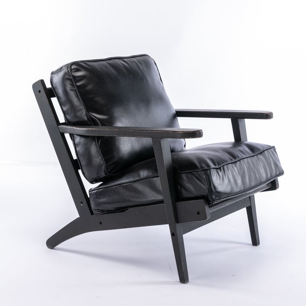 PU Leather Armchair with Removable Cushion