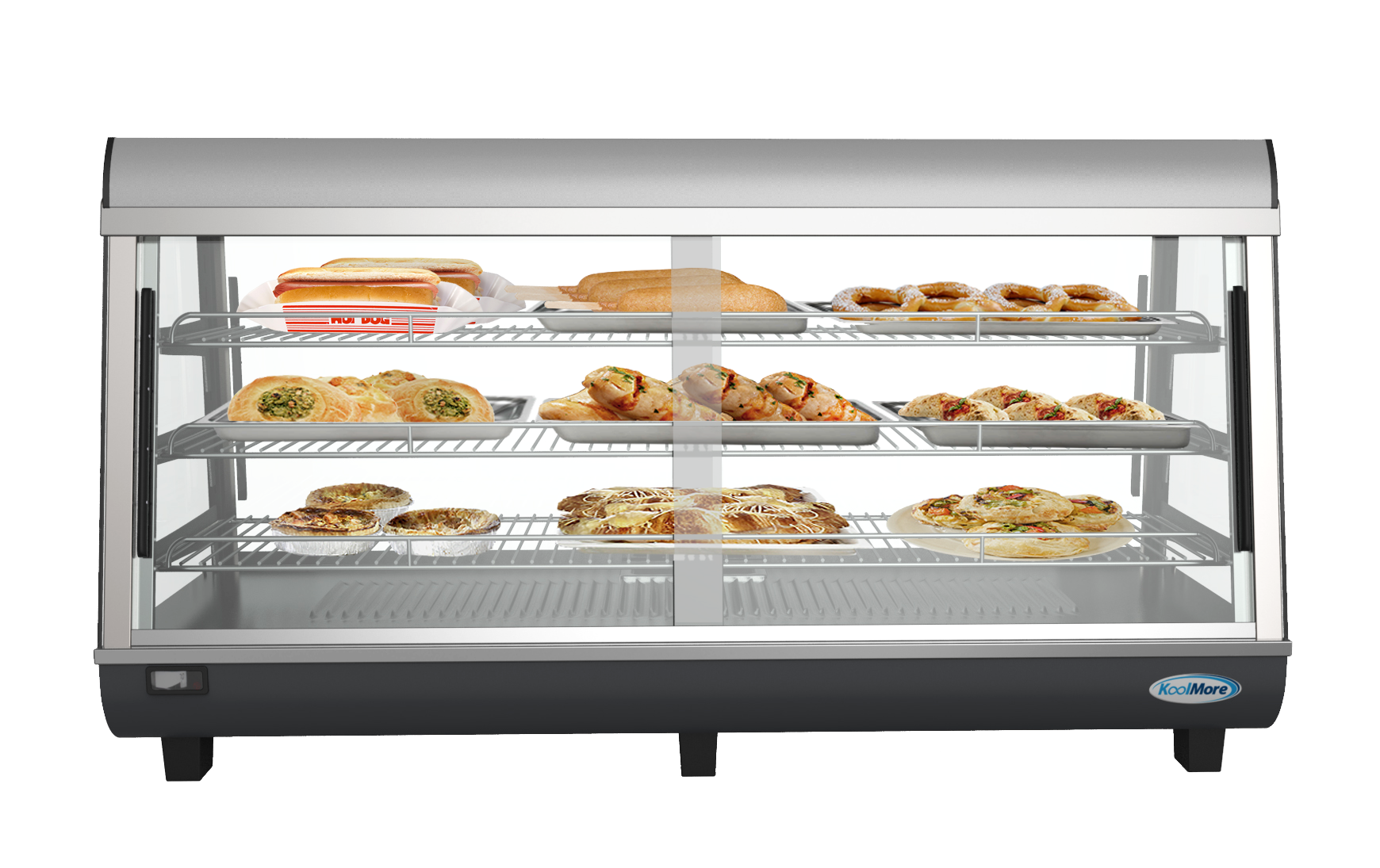 KoolMore 48 in. Glass Countertop Display Warmer， 6.5 Cu. ft.