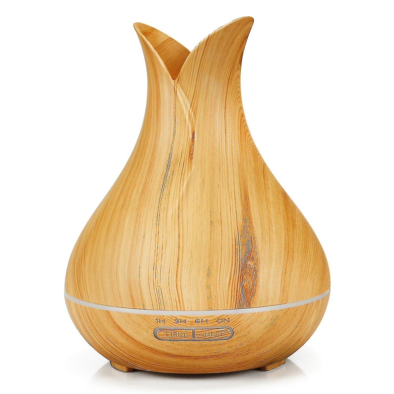 400ml Aroma Essential Oil Diffuser Ultrasonic Air Humidifier With Wood Grain 7 Colors Changing Led L