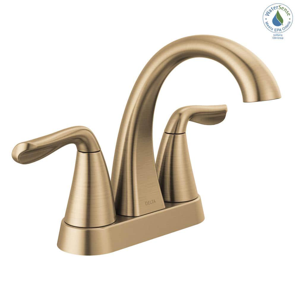 Delta Arvo 4 in Centerset 2Handle Bathroom Faucet in Champagne Bronze