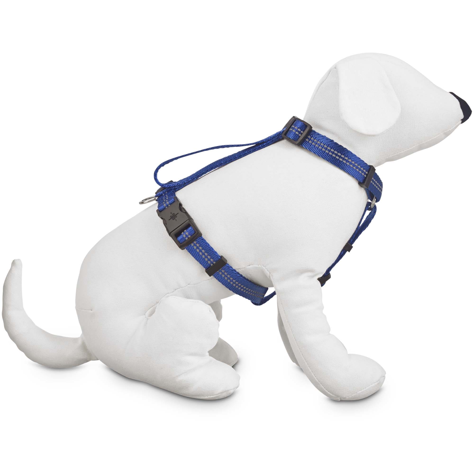 YOULY Reflective Adjustable Padded Blue Dog Harness， Small