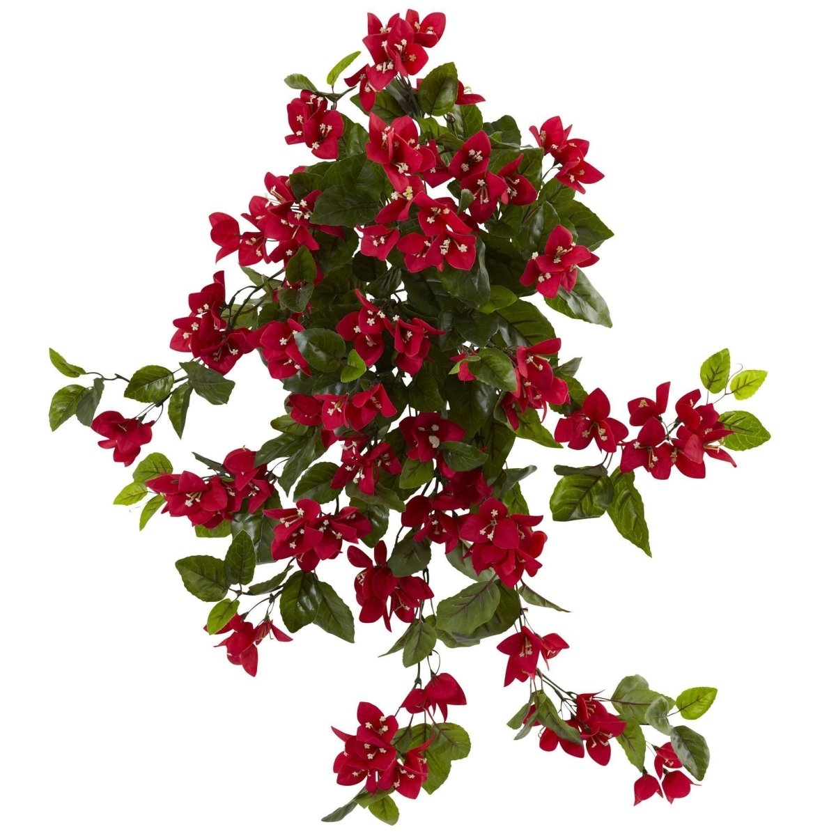 28'' Bougainvillea Hanging Bush Artificial Plants (Set of 2) | Indoor/Outdoor UV Resistant