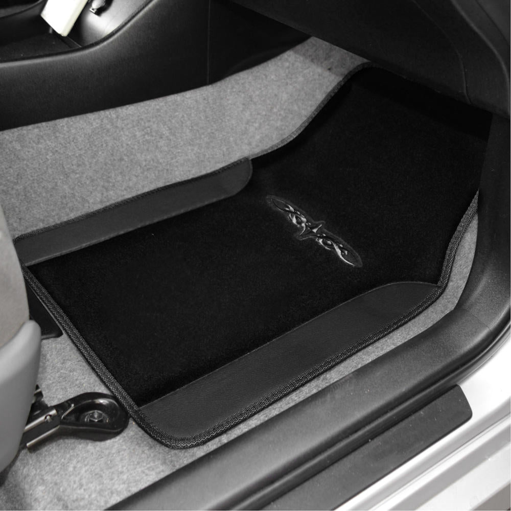 BDK Design Car Floor Mats 4 Pieces - Carpet with Unique Design， Universal Fit - Front and Rear Full Set