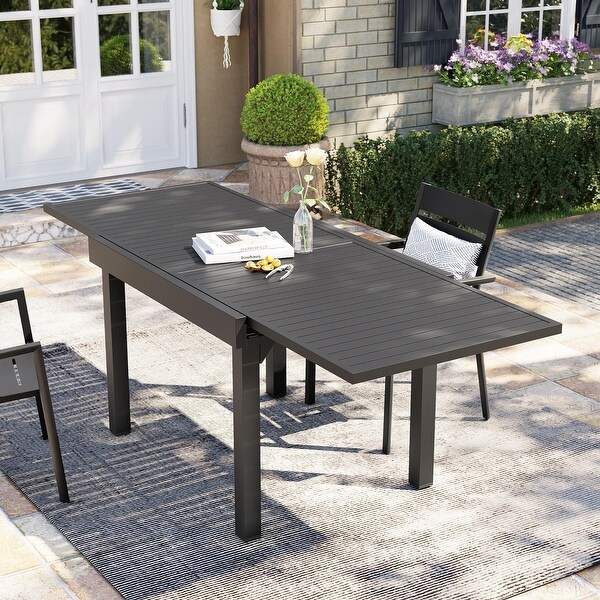 Pellebant Outdoor Aluminum Expandable Patio Dining Table