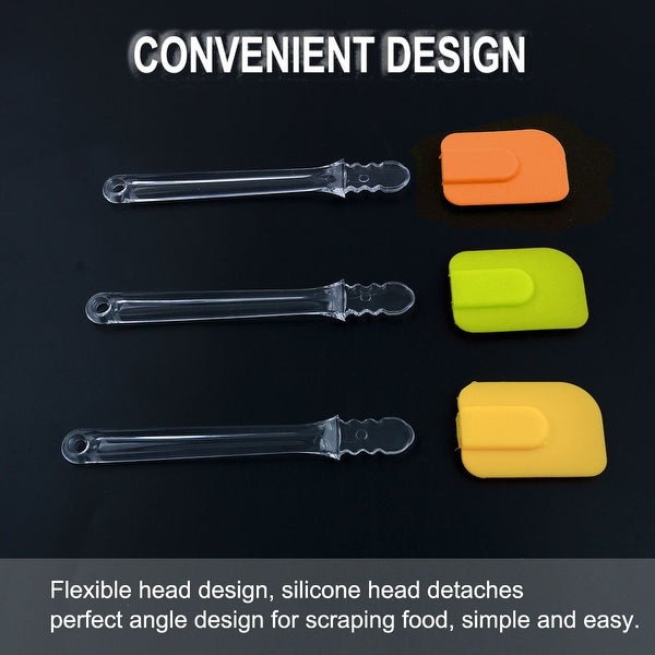 3pcs Flexible Silicone Spatula Set Heat Resistant Non Stick - 7.3