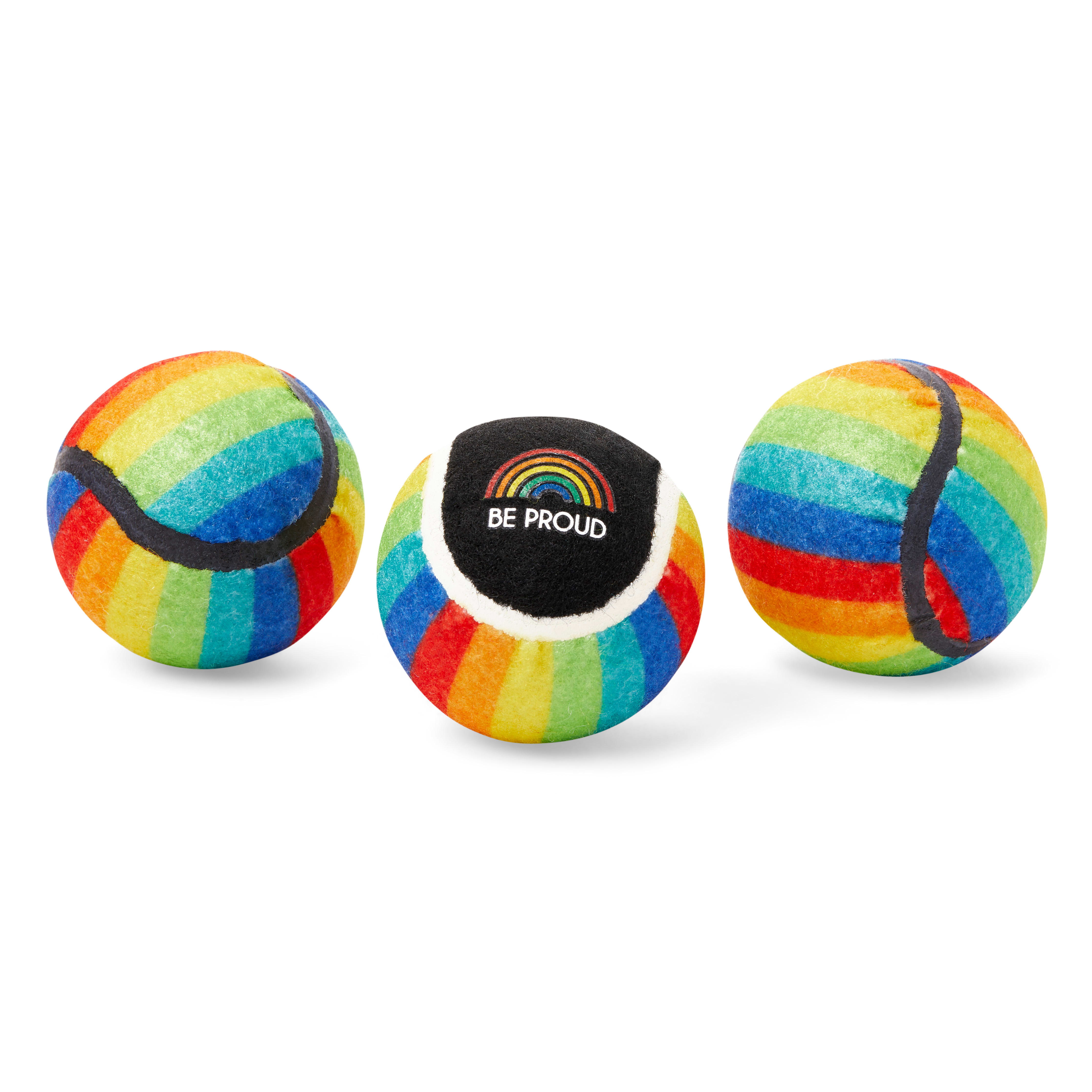 YOULY The Proudest Rainbow Tennis Ball Set， X-Small， Pack of 3