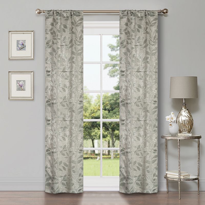 Superior Bohemian Leaves Insulated Thermal Blackout Rod Pocket Curtain Set