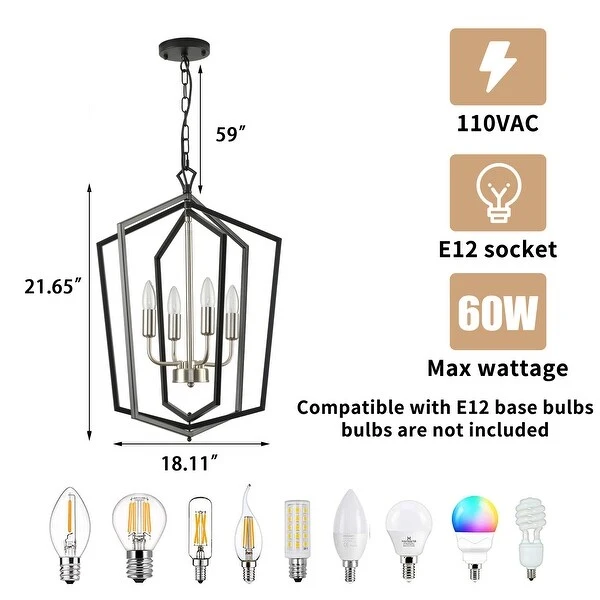 Modern 4-light Cube Chandelier Kitchen Island Geometric Pendant Lights Shopping - The Best Deals on Chandeliers