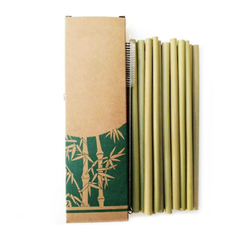 10Pcs / bag bamboo straw reusable straw organic bamboo straw natural wood straw bud 23cm