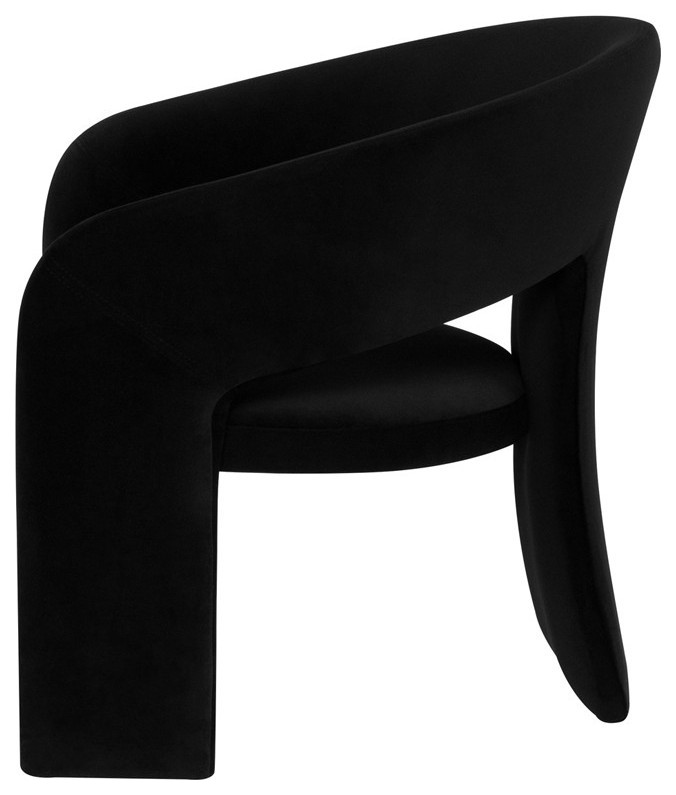 Alexandra Occasional Chair Black Velour   Transitional   Armchairs And Accent Chairs   by Peachtree Fine Furniture  Houzz