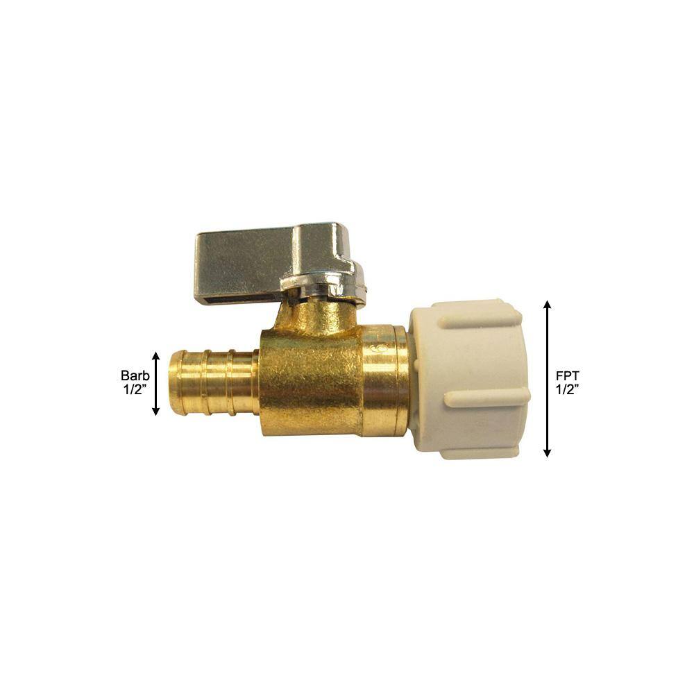 Apollo 12 in. PEX-B Barb x 12 in. Female Pipe Thread Brass Swivel Ball Valve APXFF1212S