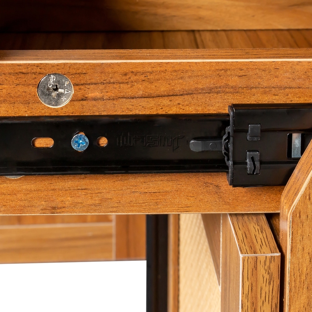 Farmhouse Sideboard Buffet Accent Storage Cabinet  with Rattan Doors and drawers