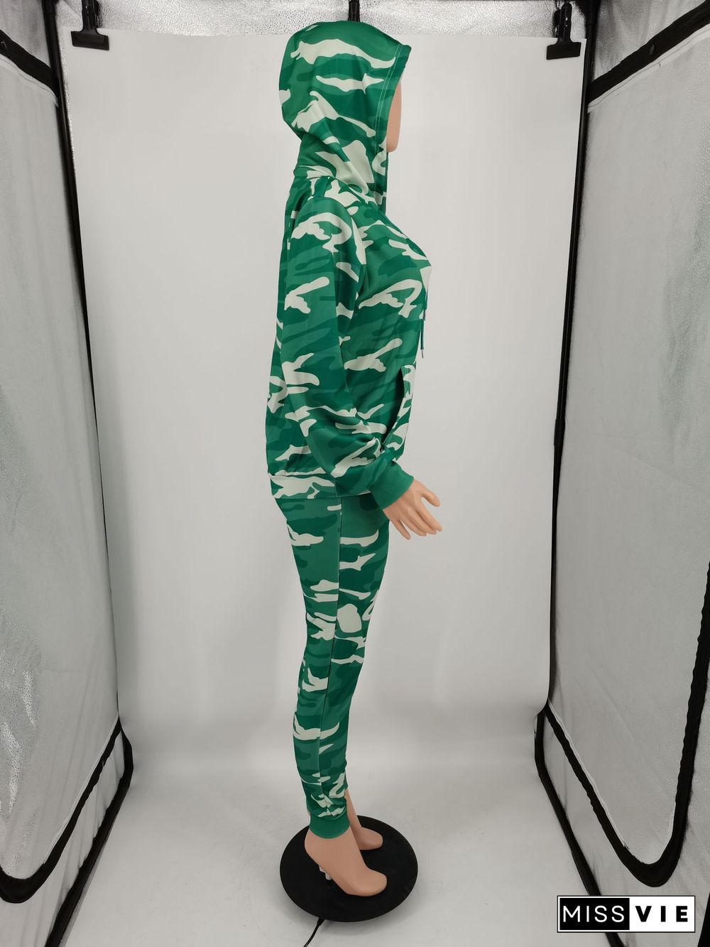 Camouflage Print Hoodie Joggers Pants Sweat Suit