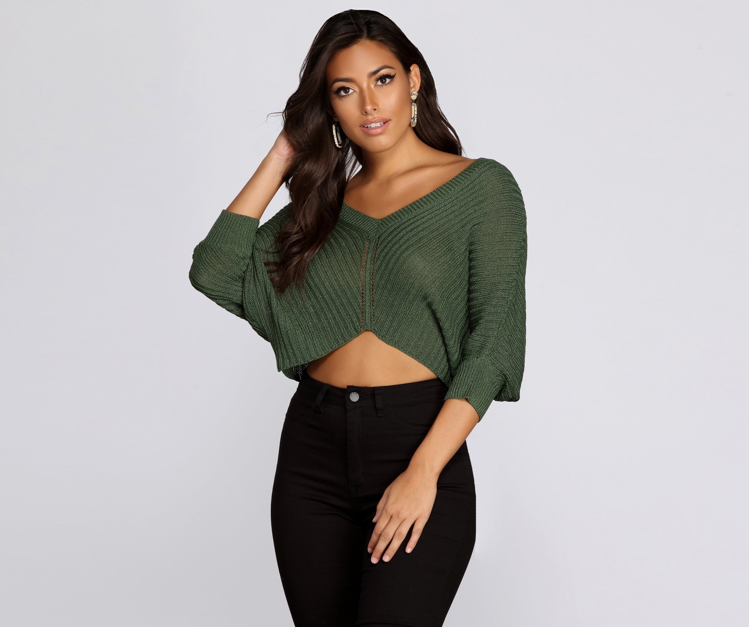 Lightweight Knit Crop Pullover