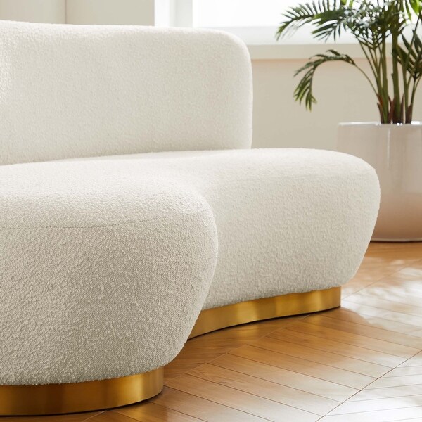 Kindred Boucle Upholstered Sofa With Gold Stainless Steel Base