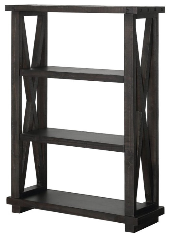 Modus Yosemite 4 Shelf Solid Wood Bookshelf in Cafe   Transitional   Bookcases   by Homesquare  Houzz