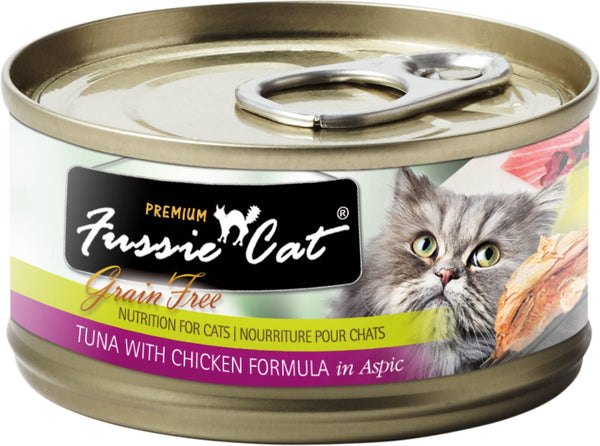 Fussie Cat Premium Tuna with Chicken Formula in Aspic Single Canned Fo