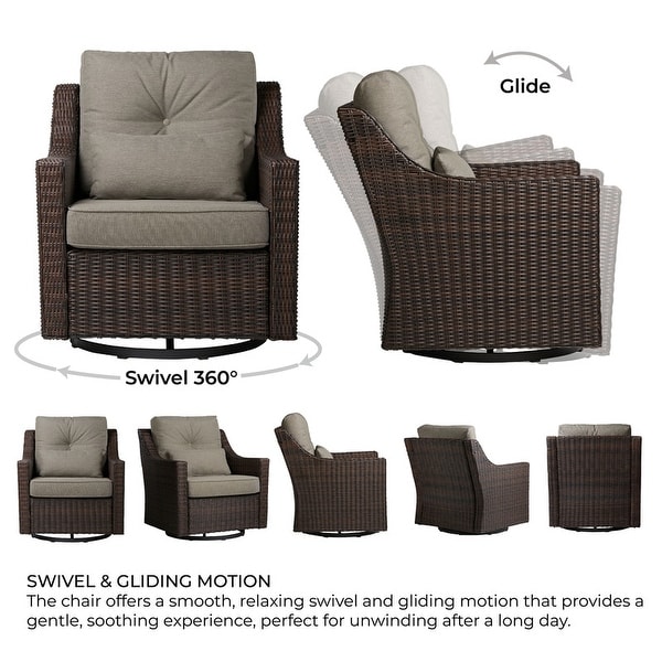 Murphy Outdoor Wicker Patio Furniture Swivel Glider Chair