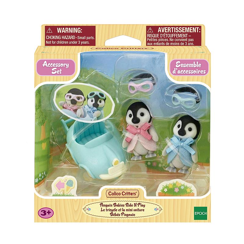 Calico Critters Penguin Babies Ride 'N Play 2 Piece Set