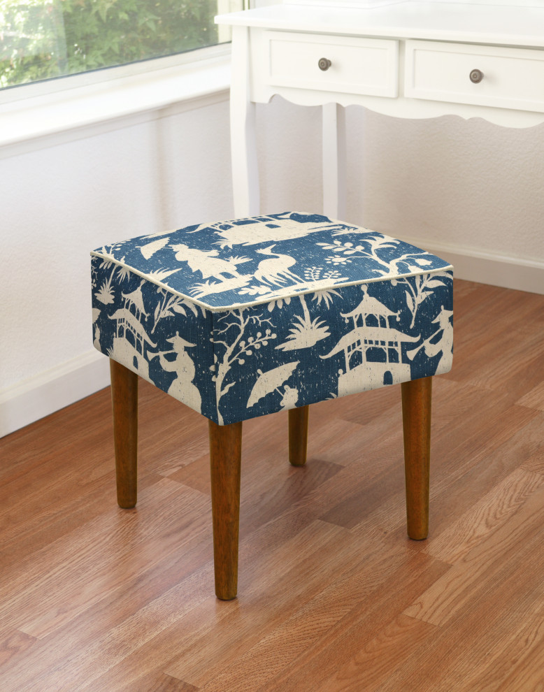 Chinoiserie Modern Vanity Stool   Asian   Vanity Stools And Benches   by 123 Creations  Houzz