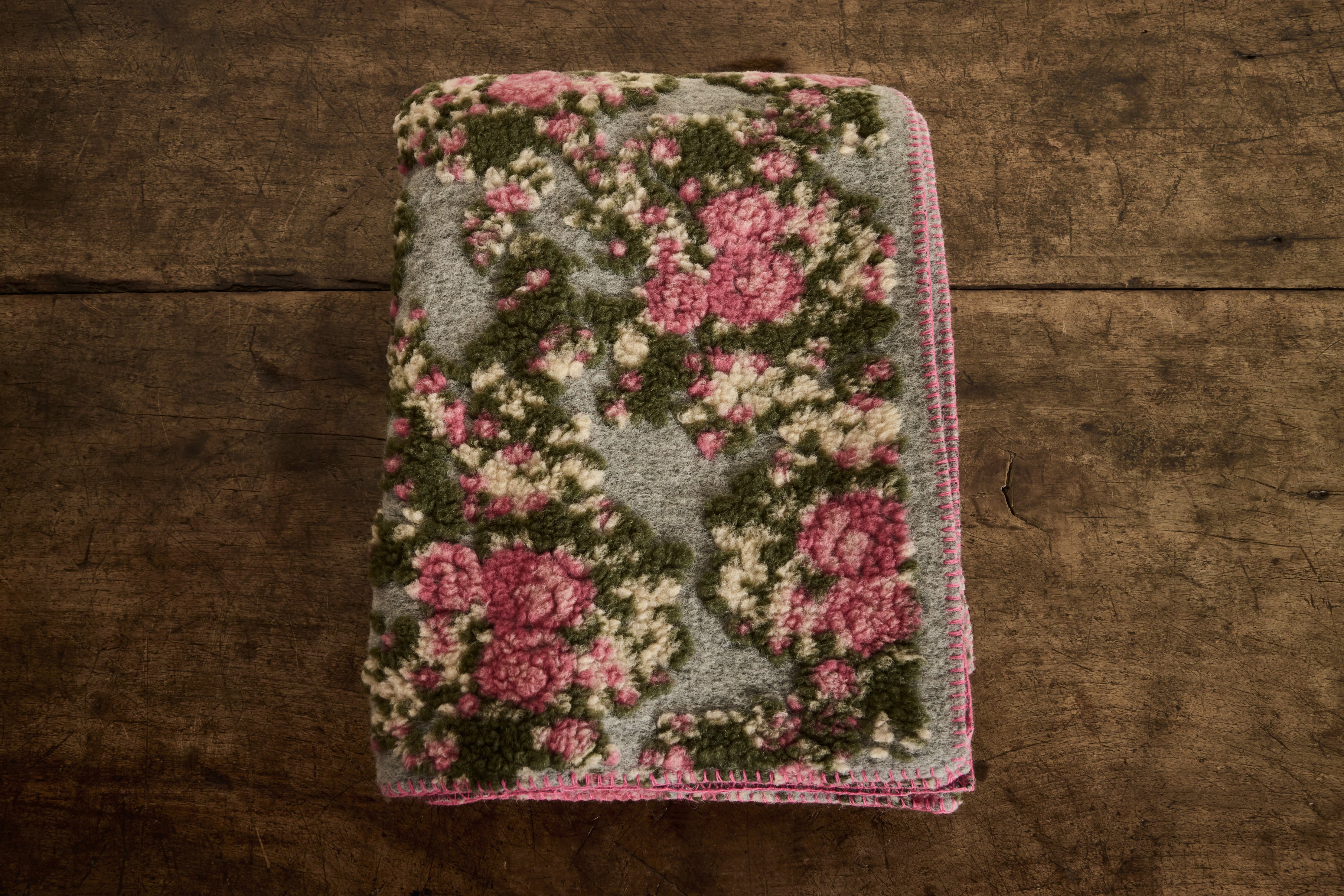 Italian Wool Throw in Sweet Rose