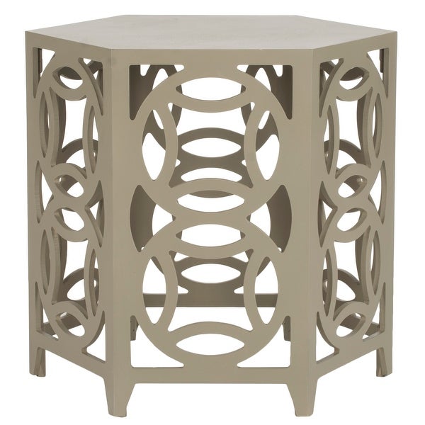 SAFAVIEH Natanya Pearl Taupe Side Table - 22.8