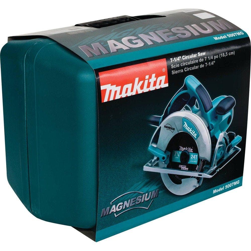 Makita 15 Amp 7-1/4 in. Corded Lightweight Magnesium Circular Saw with LED Light, Dust Blower, 24T Carbide blade, Hard Case 5007MG