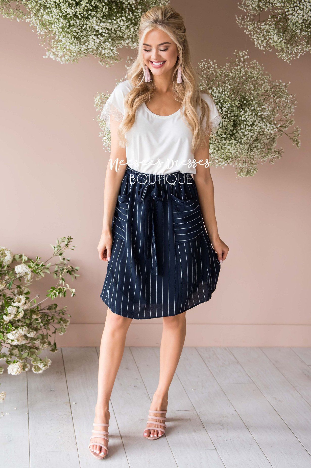 Pretty In Love Pinstripe Skirt