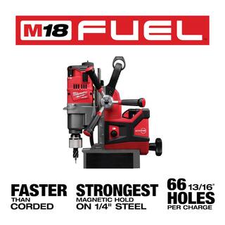 MW M18 FUEL 18V Lithium-Ion Brushless Cordless 1-12 in. Lineman Magnetic Drill High Demand Kit w Two 8.0Ah Batteries 2788-22HD