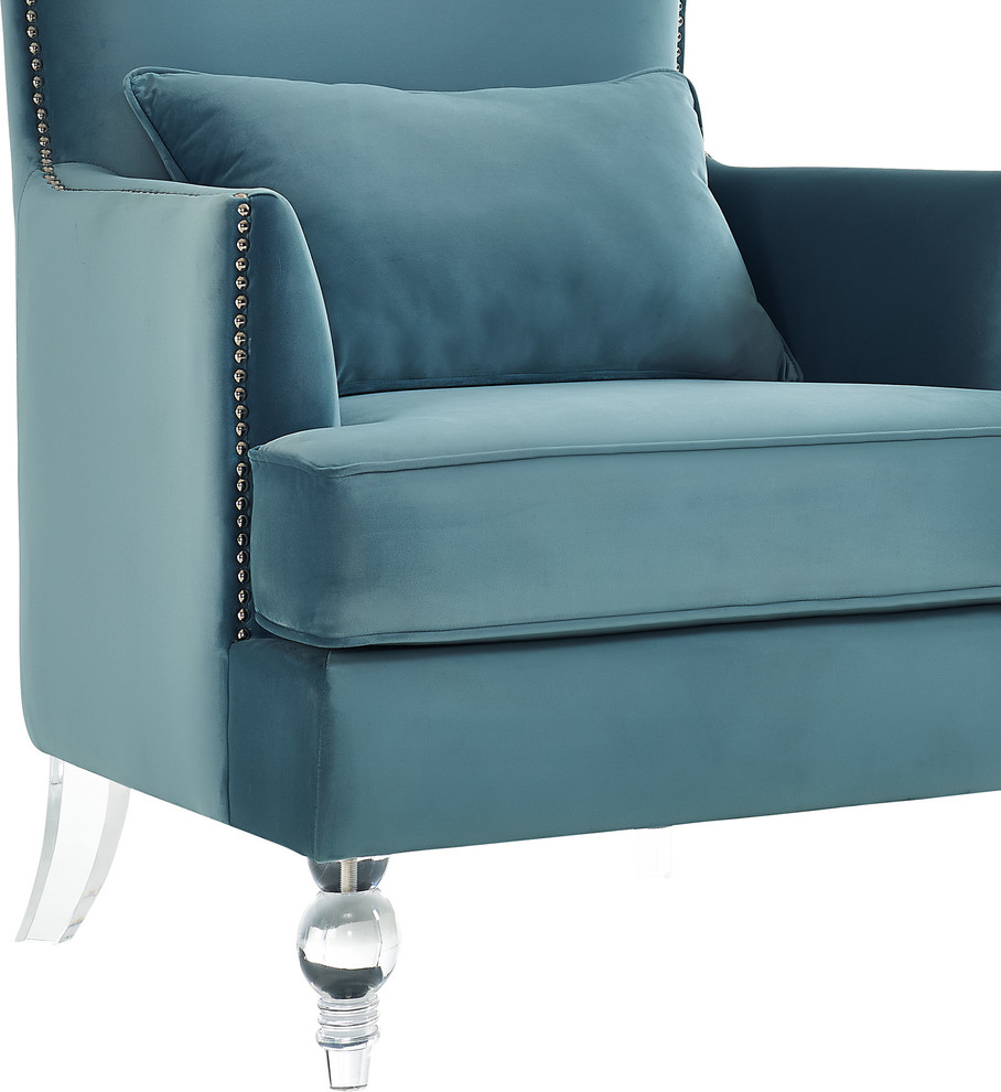 Bristol Sea Blue Tall Chair   Contemporary   Armchairs And Accent Chairs   by HedgeApple  Houzz