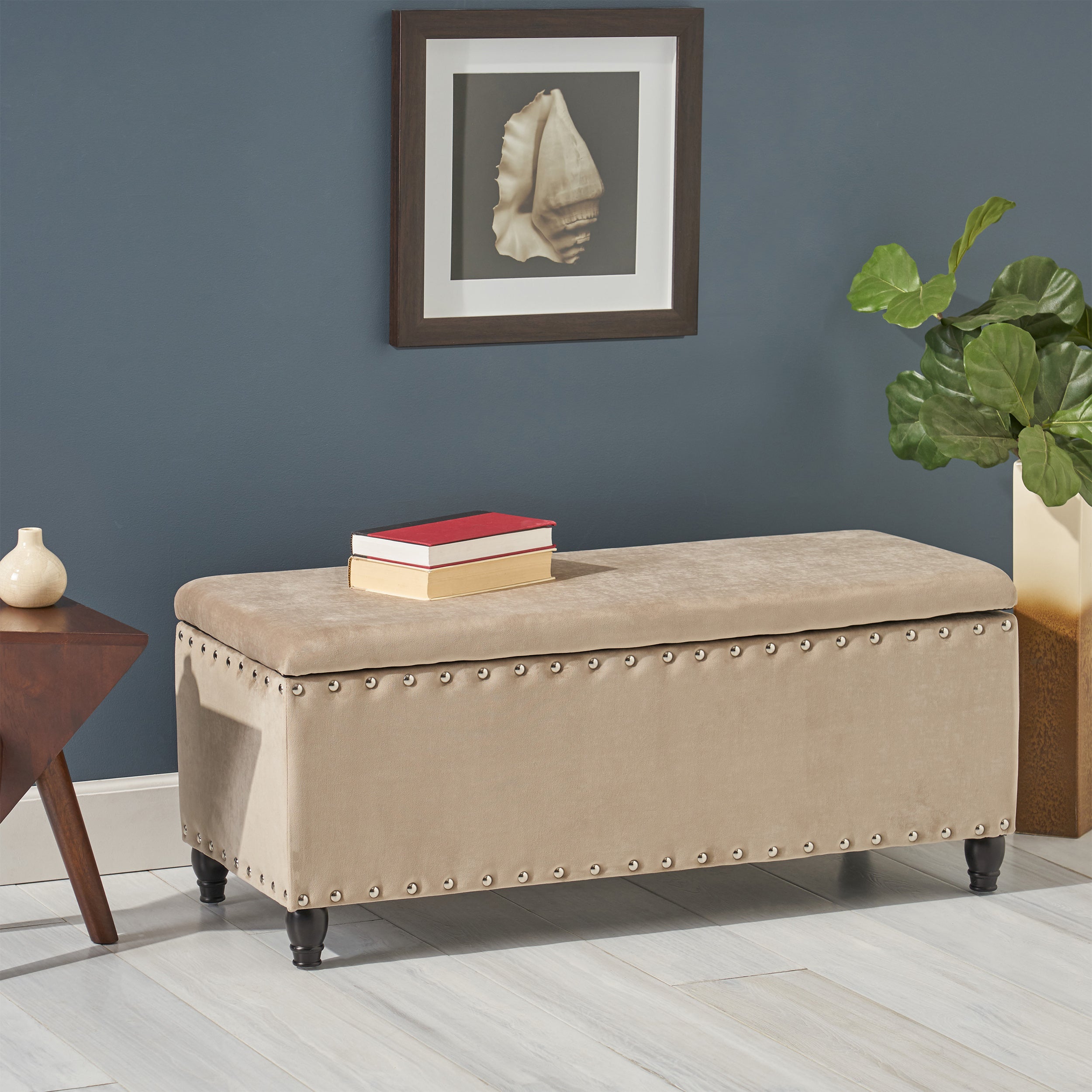 Bancroft Rectangle Velvet Storage Ottoman Bench