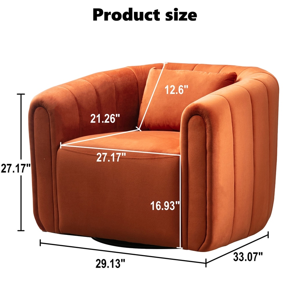 Swivel Accent Chair with Plump Pillow for Living Room and Bedroom