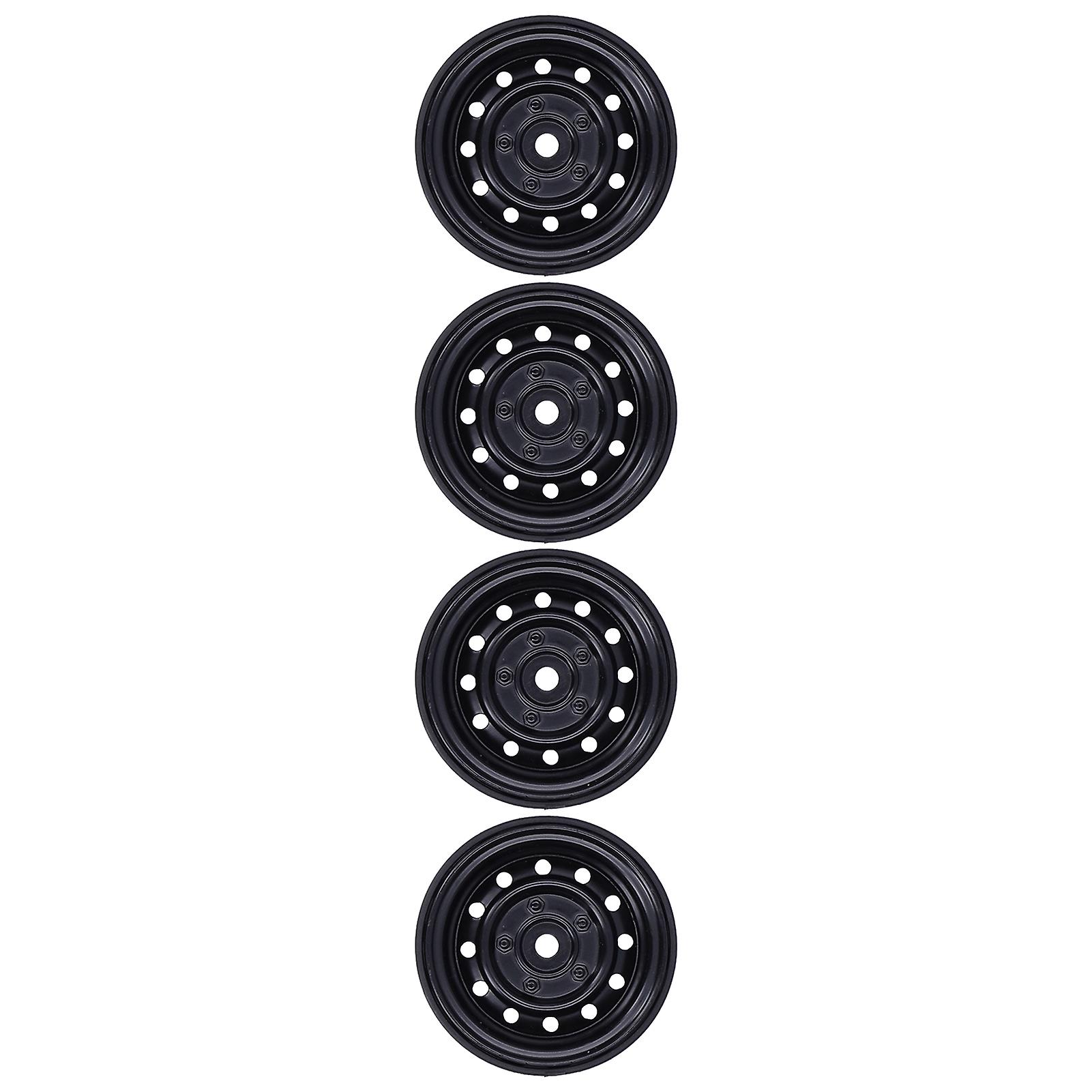 4pcs Rc Crawler Beadlock Wheel Hubs 12 Holes Metal Wheel Hub Replacement For Trx4/scx10black