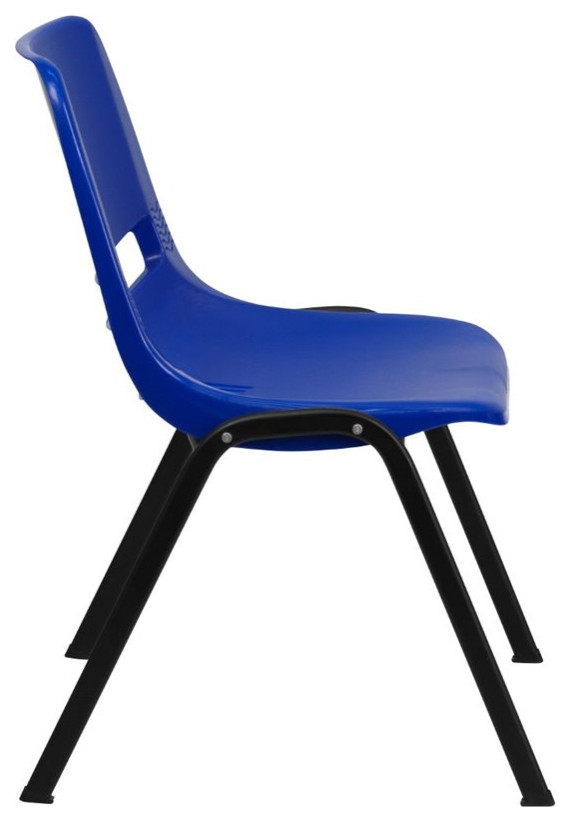 Flash Furniture Hercules 12 quotPlastic Stackable School Chair in Navy and Black   Contemporary   Armchairs And Accent Chairs   by Homesquare  Houzz