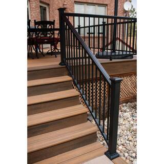 Aria Railing 36 in. x 6 ft. Black Powder Coated Aluminum Preassembled Deck Stair Railing AS152306B