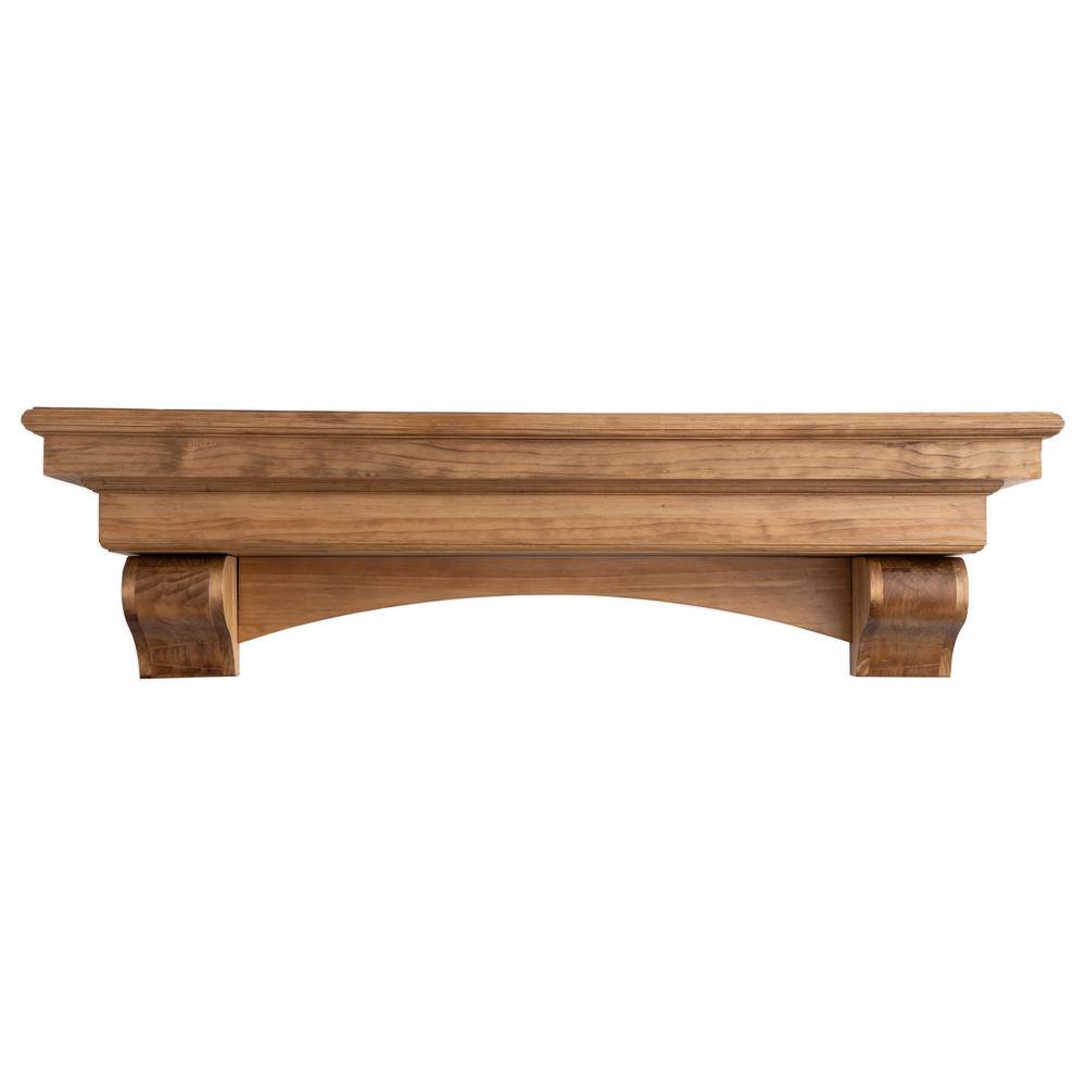 48 in. Aged Oak French Corbel Mantel Shelf m-fcor-4877-agok-none