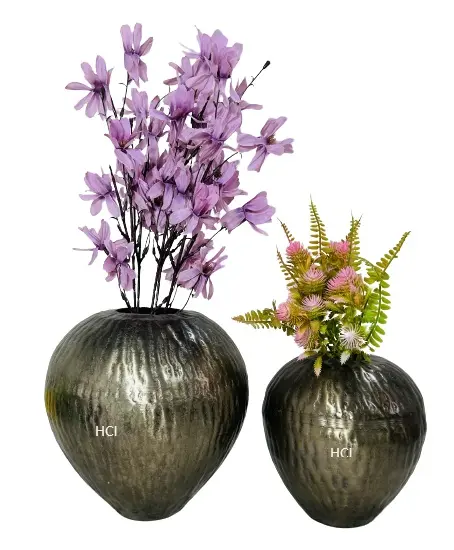 Round Metal Home Decorative Flower Vase Pot  Flower Vase And Pot For Office And Home Table Top Decorative V ase