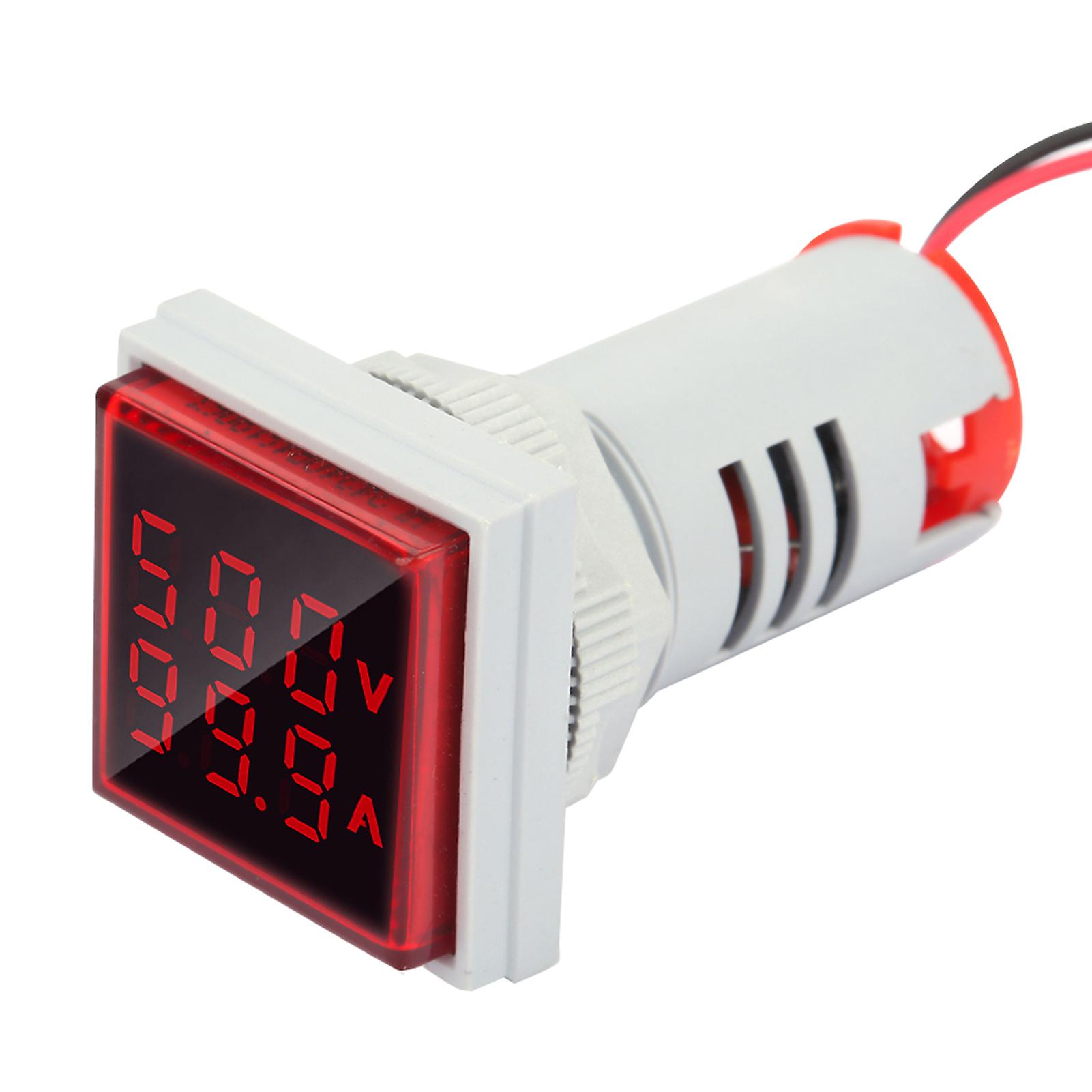 Led Digital Display Ac Voltage Current Meter Indicator 22mm 0-100a Meter Indicator (red)