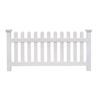 Zippity Outdoor Products 3 ft. x 6 ft. Newport Picket Fence WPost and No-Dig Steel Pipe Anchor Kit ZP19002