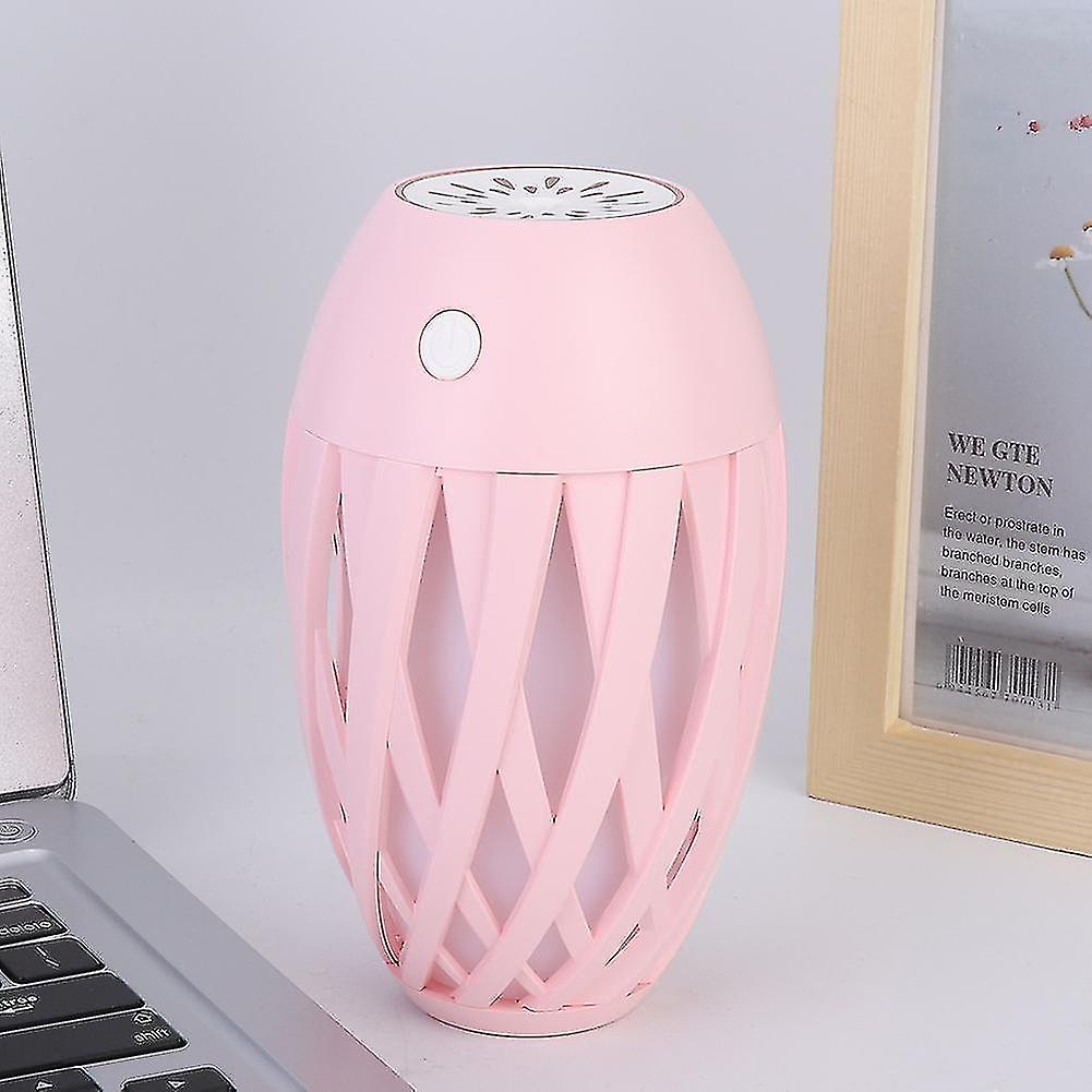 300ml 3 In 1 Plastic Mute Olive Flower Humidifier Fan Led Night Light Usb Mini Household Colorful Ambient Decoration Lamppink